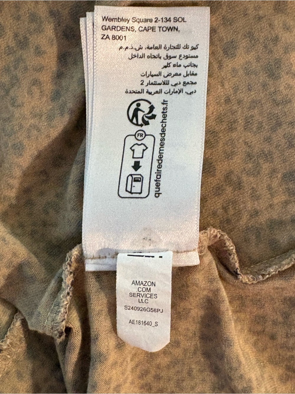 Amazon Essentials Beige and Black Leopard V-Neck Tunic - Picture 8 of 8